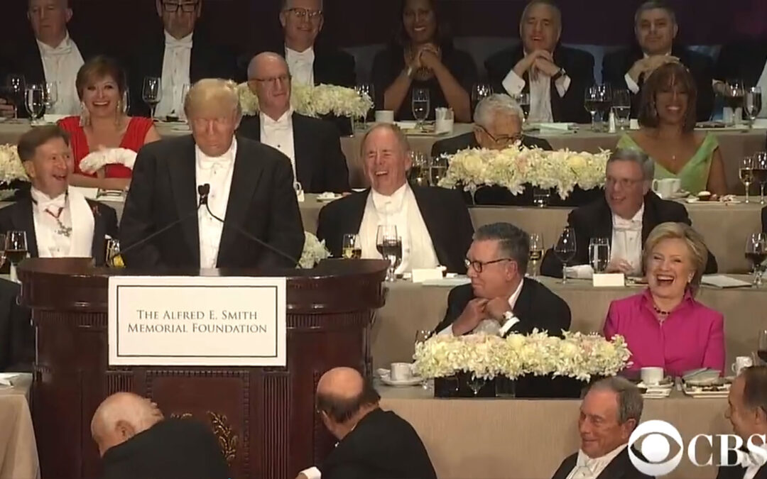 Trump Roasts Hillary at Al Smith Dinner