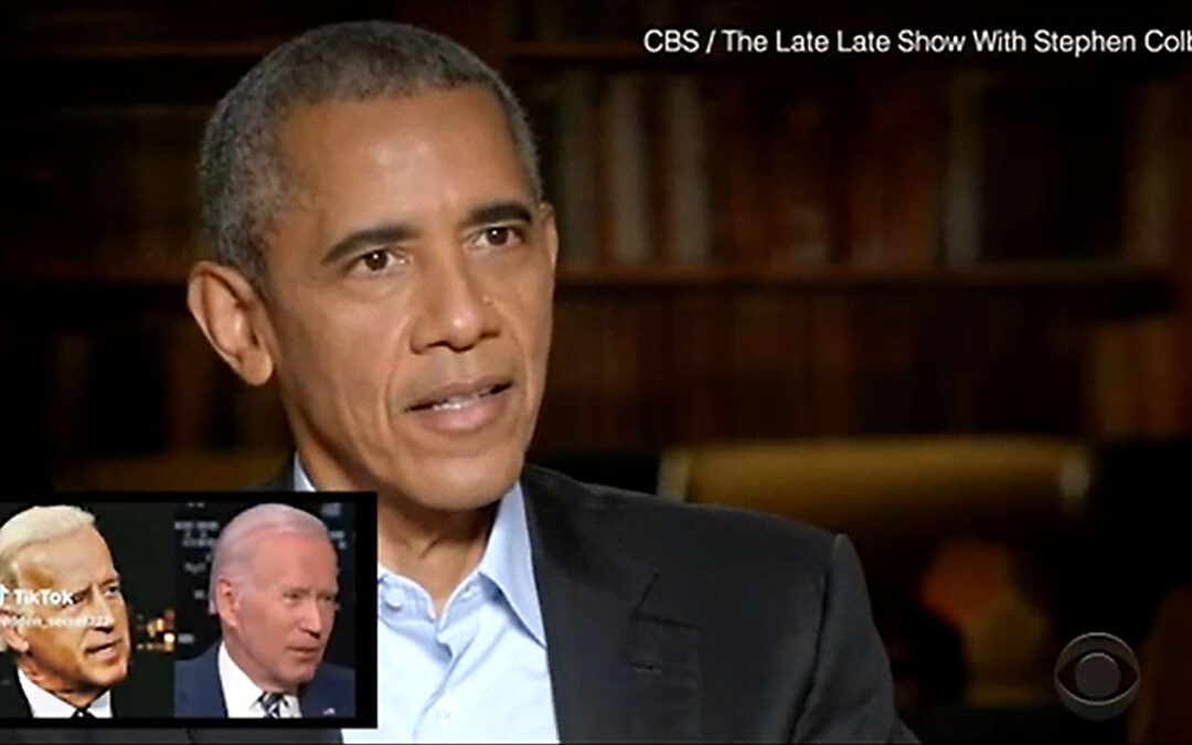 Is Obama speaking into Joe Biden’s right ear?